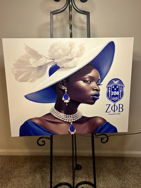 Zeta Phi Beta Wall Art - Hats and Pearls